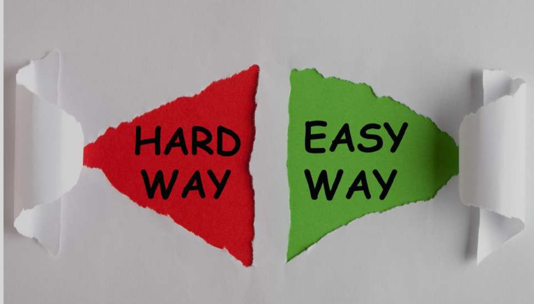 Illustration depicting the difference between hard and easy approaches, highlighting PPC agency solutions.