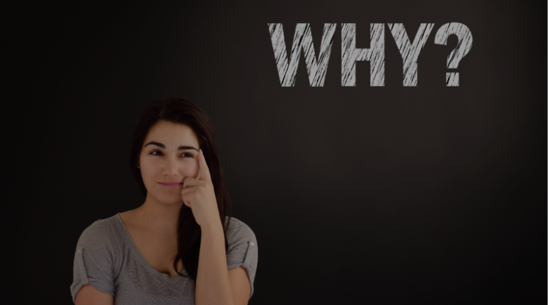 Conceptual image illustrating the question "Why?" in relation to the necessity of a website.